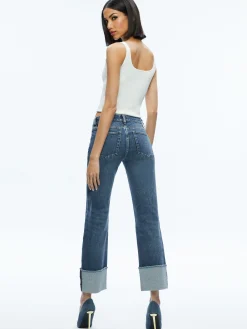 Alice and Olivia JEAN SHOP|VALENTINE'S DAY EDIT*ABILENE LOW RISE CUFFED JEAN