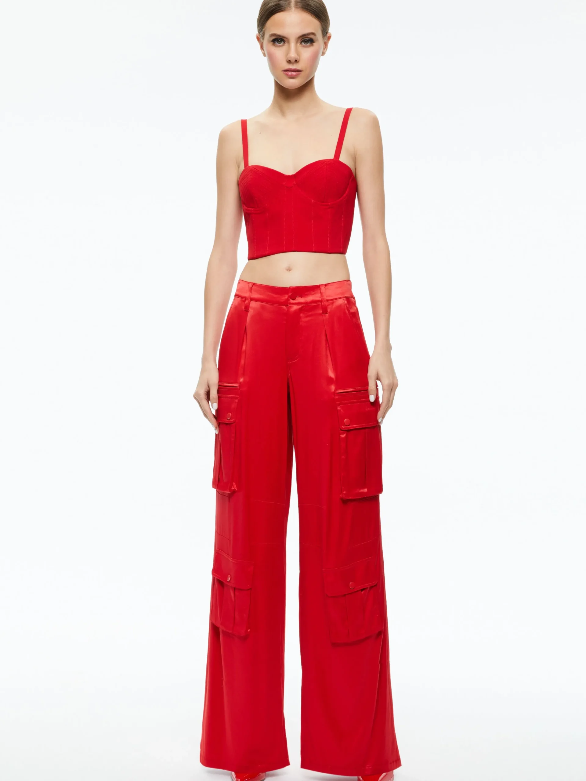 Alice and Olivia MATCHING SETS*ADARA BUSTIER TOP + JOETTE LOW RISE CARGO PANT