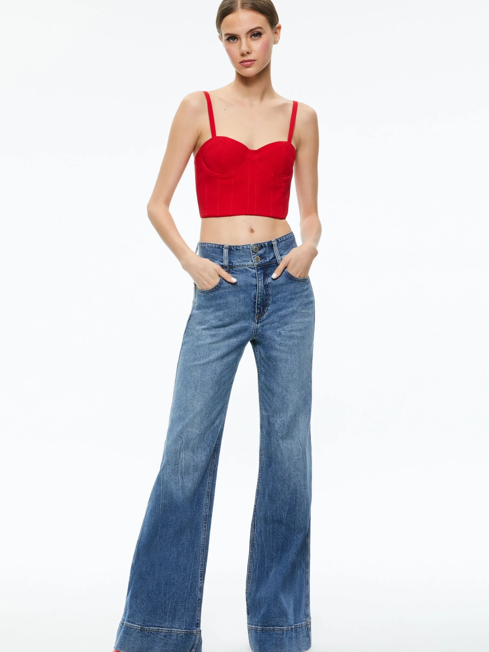 Alice and Olivia MATCHING SETS*ADARA BUSTIER TOP + JOETTE LOW RISE CARGO PANT
