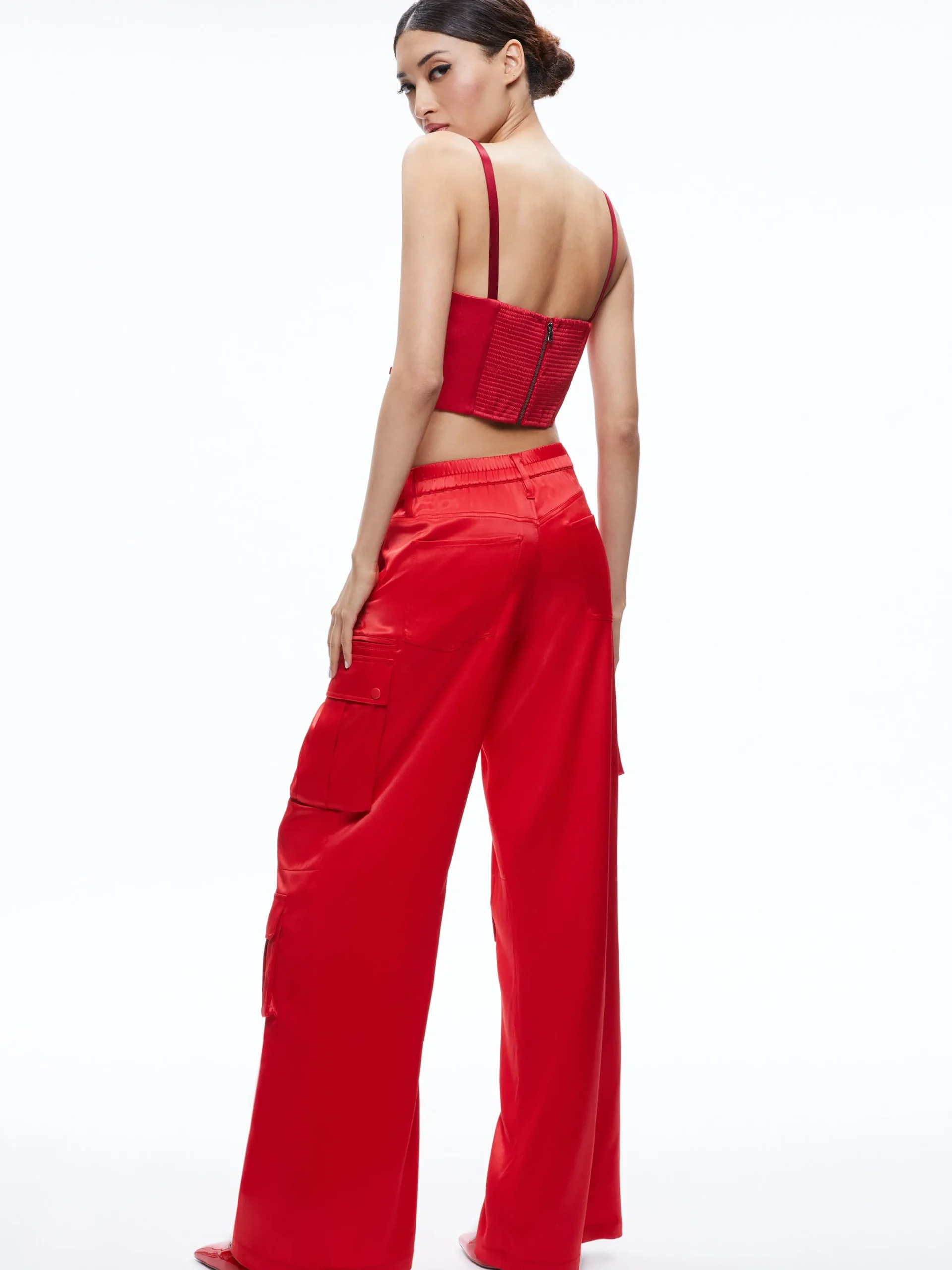 Alice and Olivia MATCHING SETS*ADARA BUSTIER TOP + JOETTE LOW RISE CARGO PANT