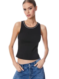 Alice and Olivia ESSENTIALS|TOPS*ALLEN EMBELLISHED NECK TANK TOP