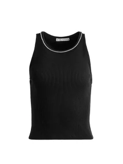 Alice and Olivia ESSENTIALS|TOPS*ALLEN EMBELLISHED NECK TANK TOP