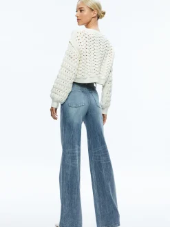 Alice and Olivia SWEATERS*ALLENE CABLE KNIT CREWNECK