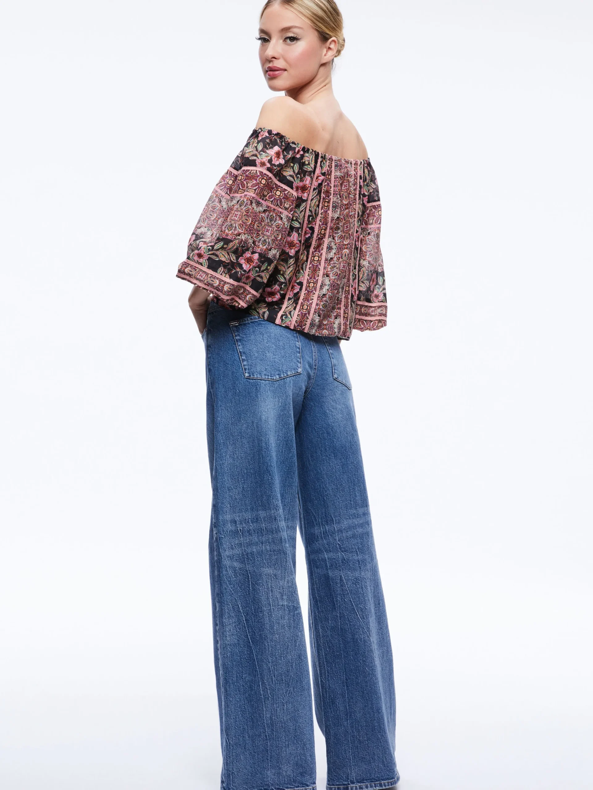 Alice and Olivia TOPS*ALTA OFF THE SHOULDER TOP