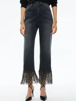 Alice and Olivia JEAN SHOP|JEANS*AMAZING CRYSTAL FRINGE HEM JEAN