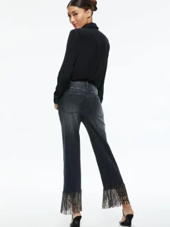 Alice and Olivia JEAN SHOP|JEANS*AMAZING CRYSTAL FRINGE HEM JEAN