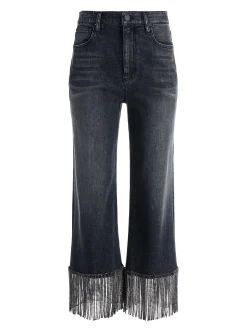 Alice and Olivia JEAN SHOP|JEANS*AMAZING CRYSTAL FRINGE HEM JEAN
