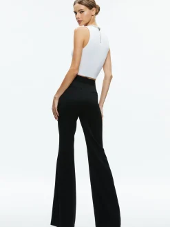 Alice and Olivia TOPS*AMITY EMBELLISHED NECK CROPPED TANK