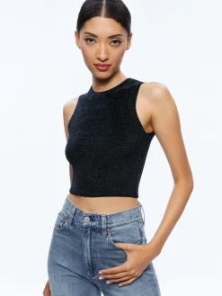 Alice and Olivia SWEATERS|TOPS*AMITY SLEEVELESS CROPPED TANK