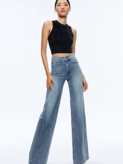 Alice and Olivia SWEATERS|TOPS*AMITY SLEEVELESS CROPPED TANK