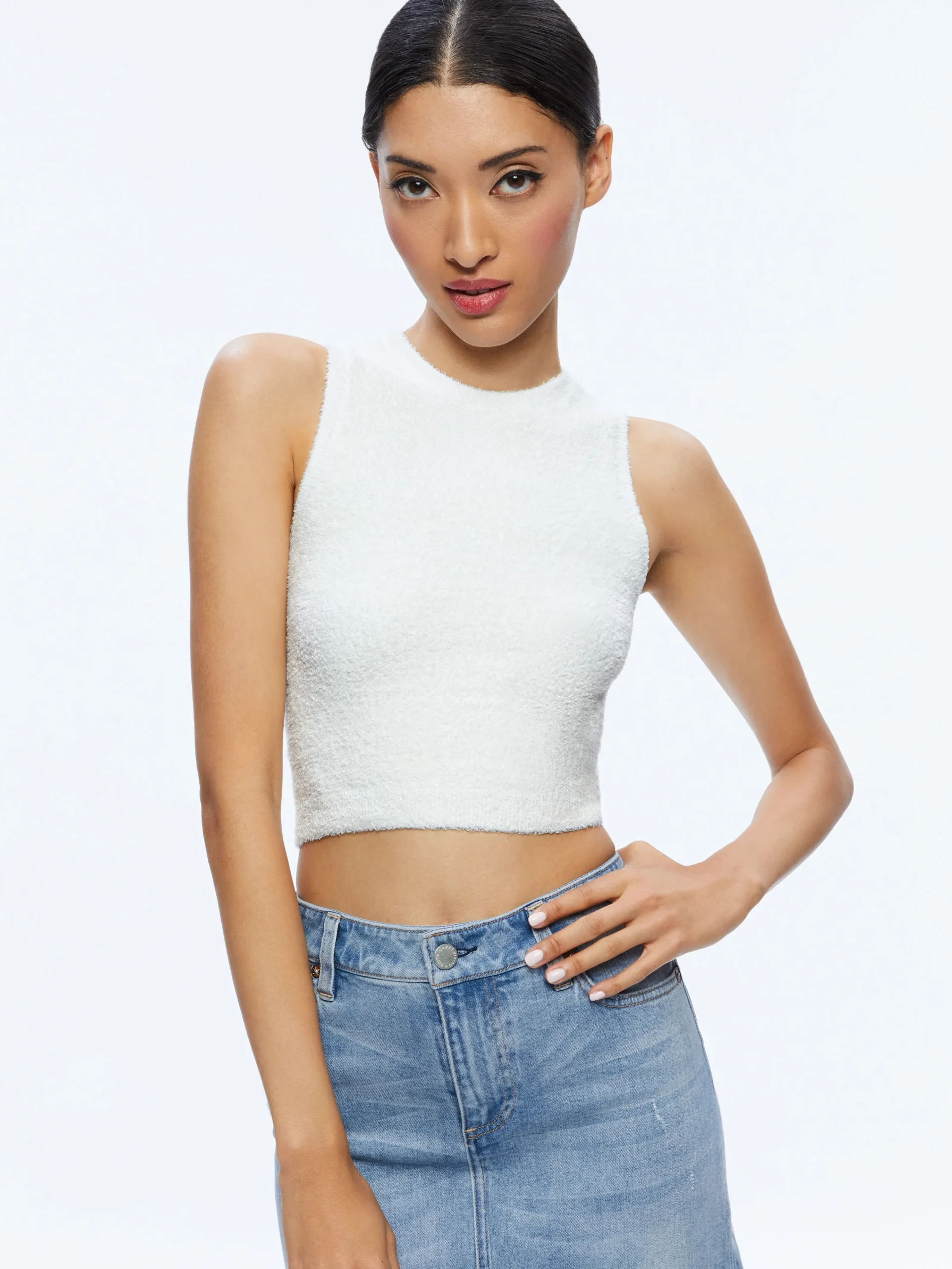 Alice and Olivia TOPS*AMITY SLEEVELESS CROPPED TANK