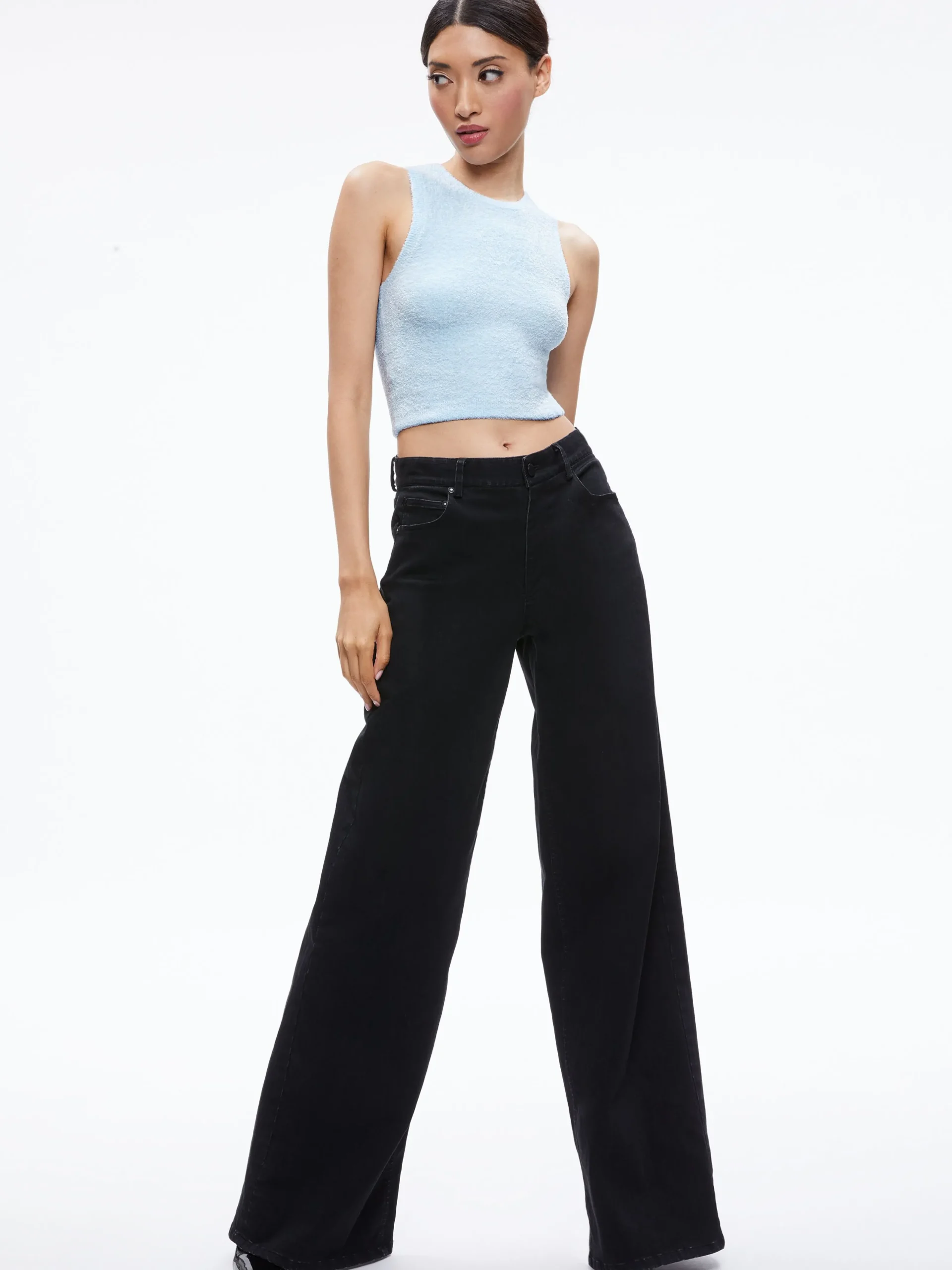 Alice and Olivia SWEATERS*AMITY SLEEVELESS CROPPED TANK
