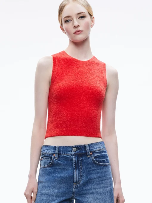Alice and Olivia STACEY'S FAVORITES|TOPS*AMITY SLEEVELESS CROPPED TANK