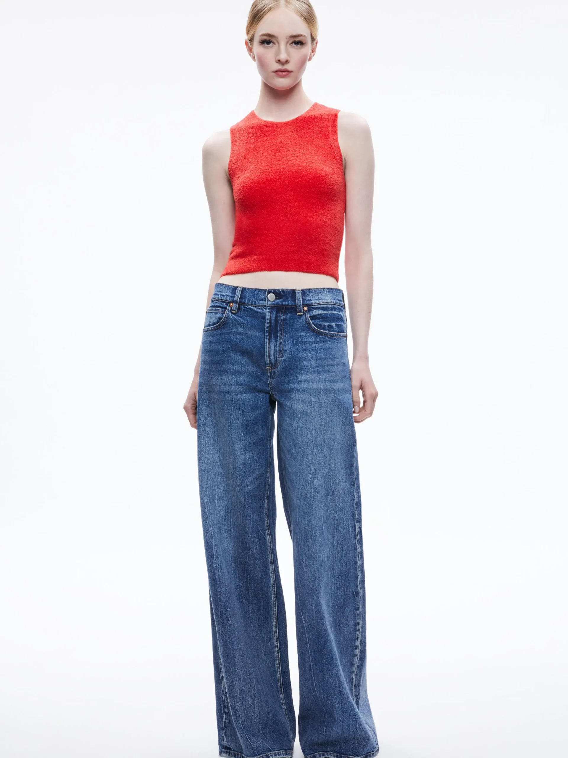 Alice and Olivia STACEY'S FAVORITES|TOPS*AMITY SLEEVELESS CROPPED TANK