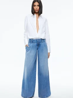Alice and Olivia JEAN SHOP|JEANS*ANDERS LOW RISE PLEATED JEAN