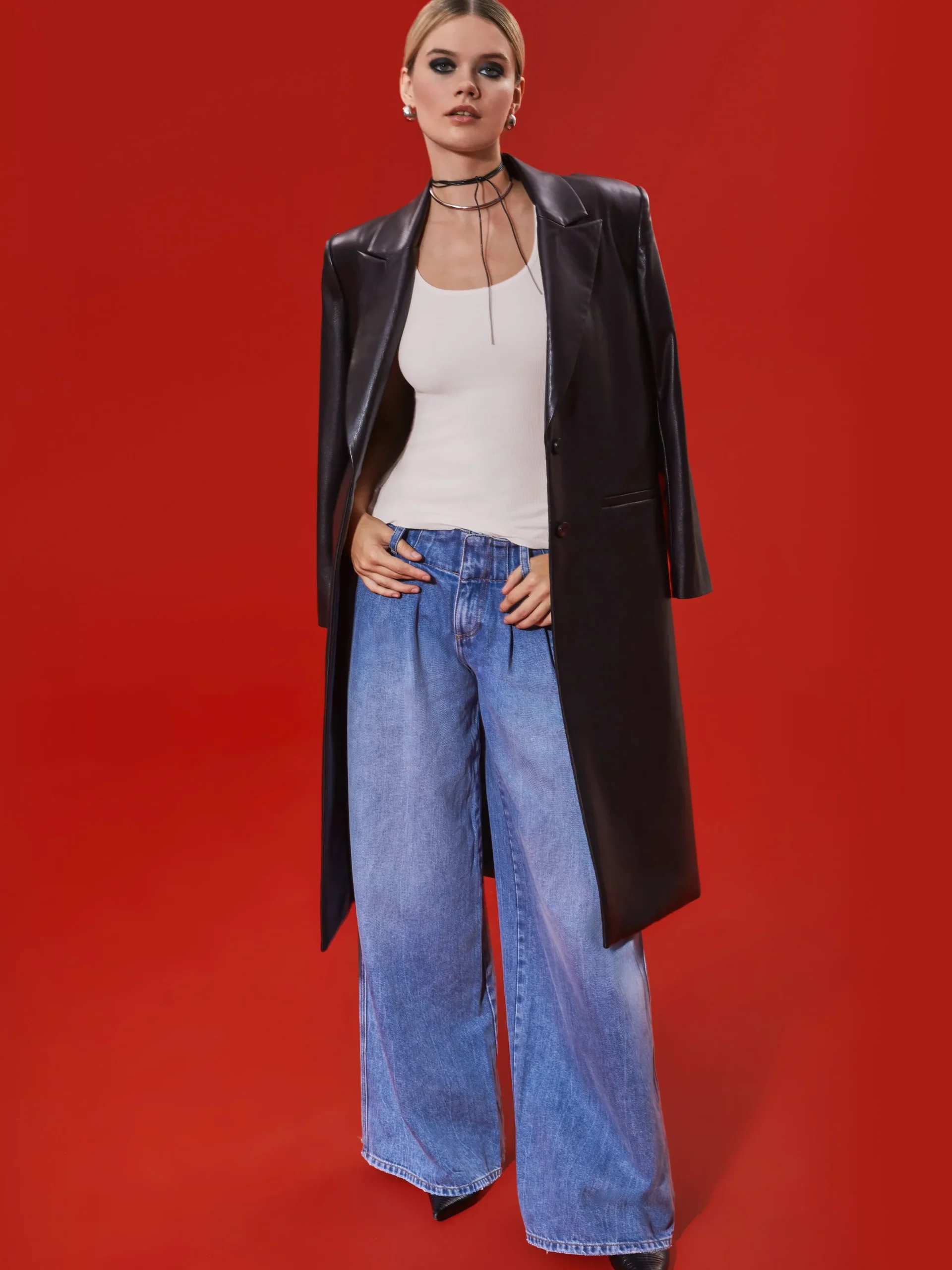 Alice and Olivia JEAN SHOP|JEANS*ANDERS LOW RISE PLEATED JEAN