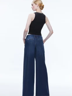 Alice and Olivia JEAN SHOP|JEANS*ANDERS LOW RISE PLEATED JEAN