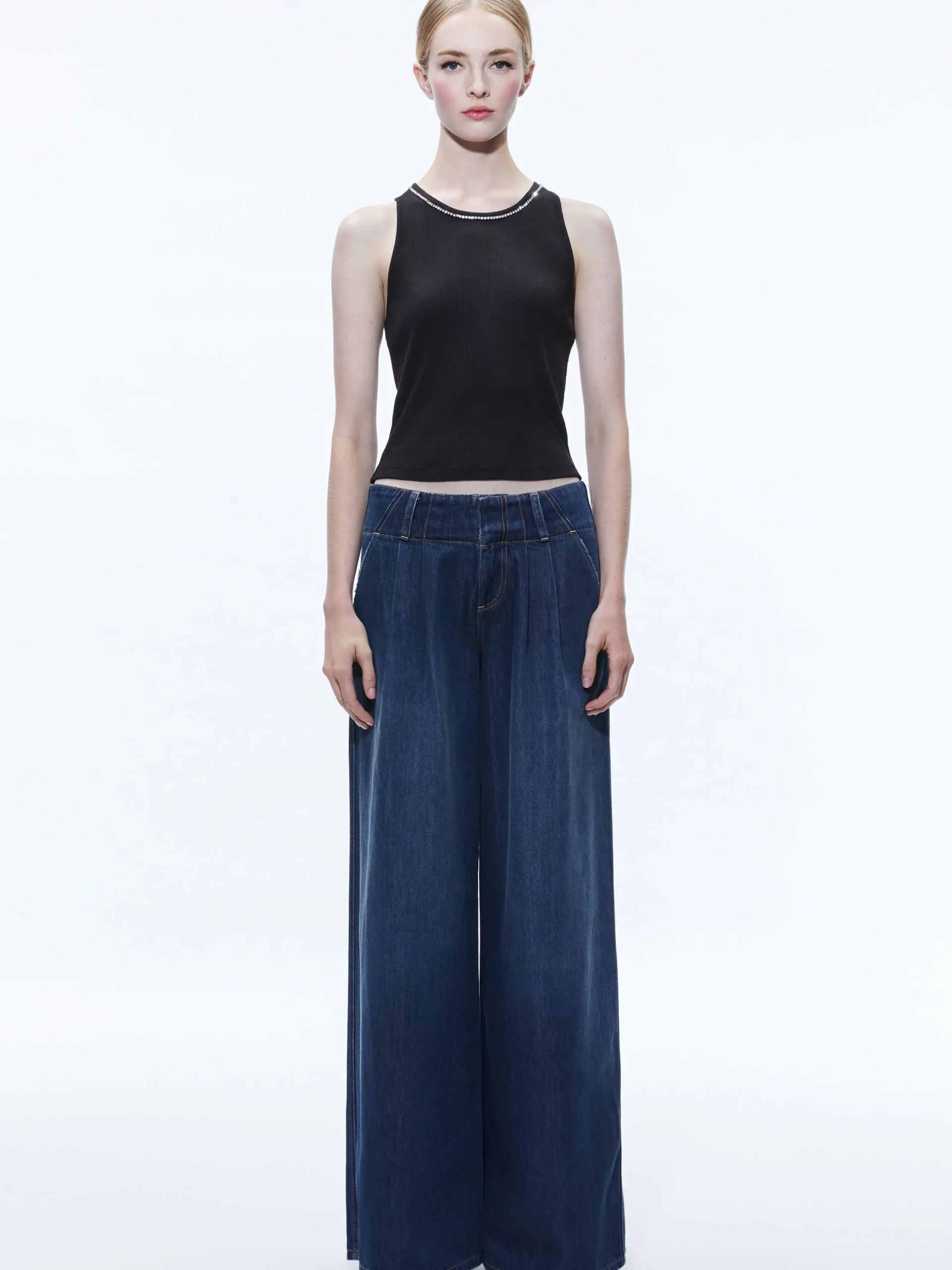 Alice and Olivia JEAN SHOP|JEANS*ANDERS LOW RISE PLEATED JEAN