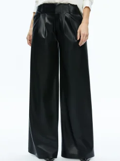 Alice and Olivia VEGAN LEATHER|ESSENTIALS*ANDERS VEGAN LEATHER LOW RISE PANT