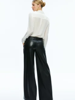 Alice and Olivia VEGAN LEATHER|ESSENTIALS*ANDERS VEGAN LEATHER LOW RISE PANT