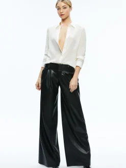 Alice and Olivia VEGAN LEATHER|ESSENTIALS*ANDERS VEGAN LEATHER LOW RISE PANT