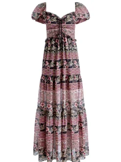 Alice and Olivia GUEST OF|MAXI*ANDREA PUFF SLEEVE MAXI DRESS