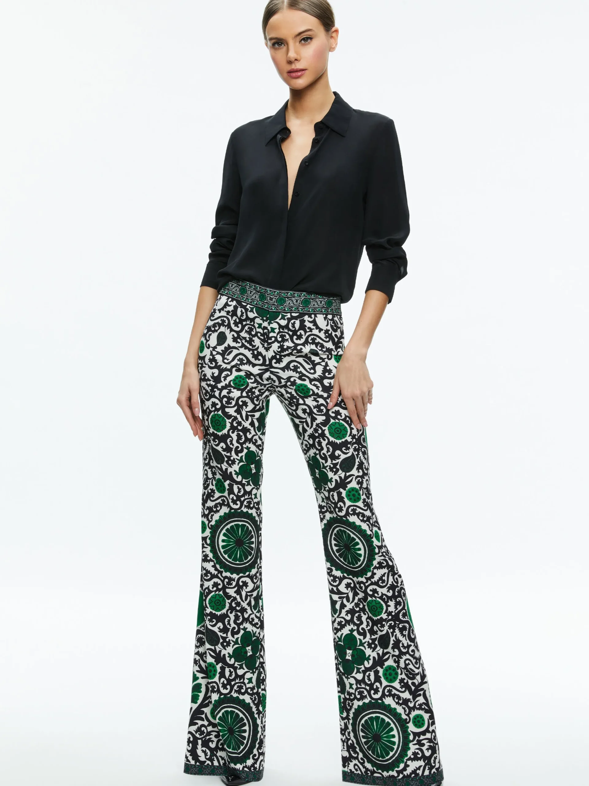 Alice and Olivia THE WORKWEAR EDIT|PANTS*ANDREW HIGH WAISTED BOOTCUT SLIM PANT