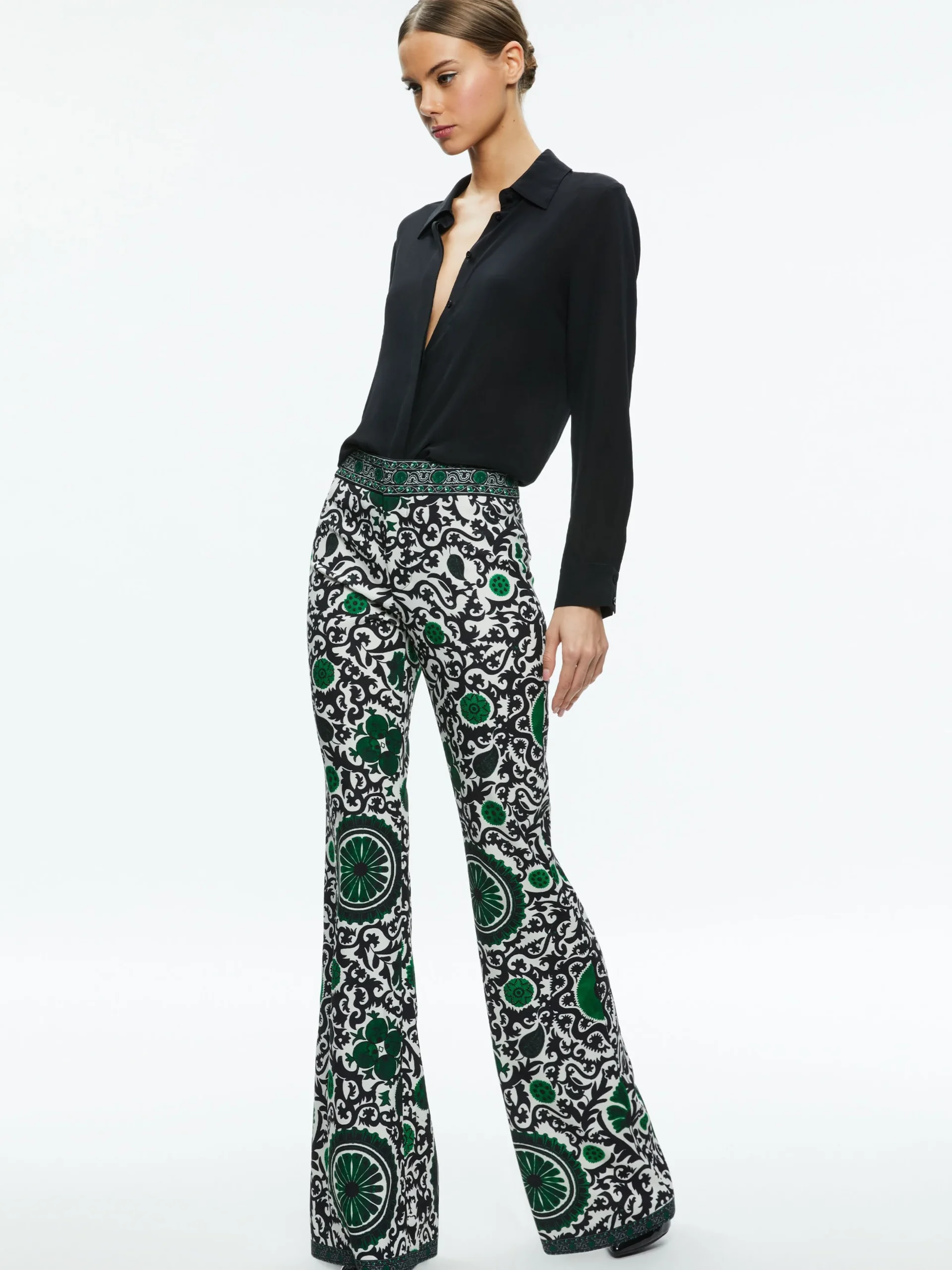 Alice and Olivia THE WORKWEAR EDIT|PANTS*ANDREW HIGH WAISTED BOOTCUT SLIM PANT