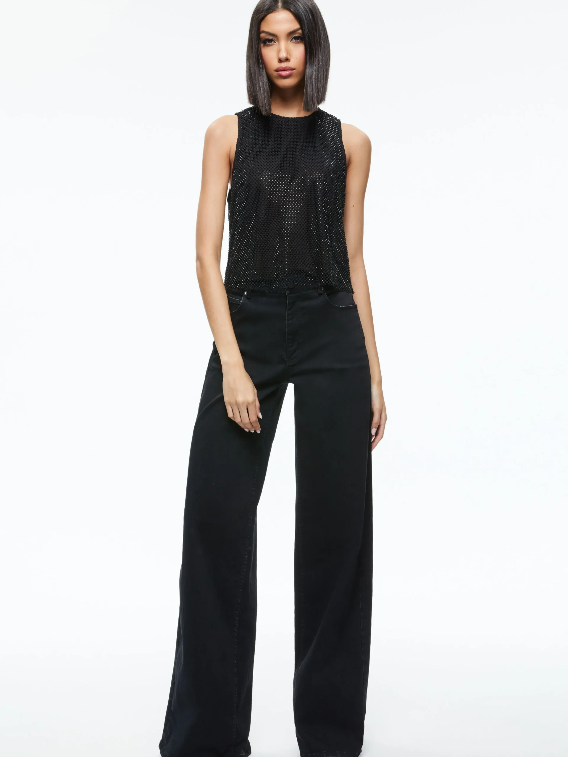 Alice and Olivia TOPS*ANGELINA CRYSTAL EMBELLISHED TANK