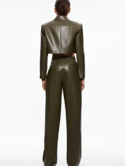 Alice and Olivia JACKETS + COATS*ANTHONY CROPPED DOUBLE BREASTED VEGAN BLAZER
