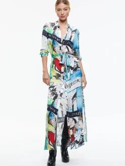 Alice and Olivia MAXI|DRESSES*A+O X BASQUIAT CHASSIDY MAXI SHIRT DRESS