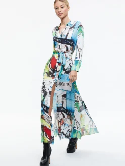Alice and Olivia MAXI|DRESSES*A+O X BASQUIAT CHASSIDY MAXI SHIRT DRESS
