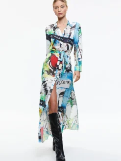 Alice and Olivia MAXI|DRESSES*A+O X BASQUIAT CHASSIDY MAXI SHIRT DRESS
