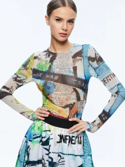 Alice and Olivia TOPS*A+O X BASQUIAT DELAINA TOP