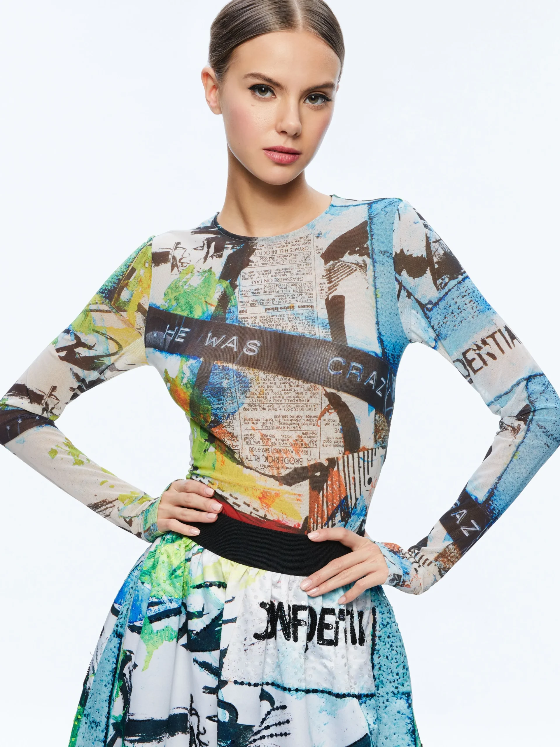 Alice and Olivia TOPS*A+O X BASQUIAT DELAINA TOP