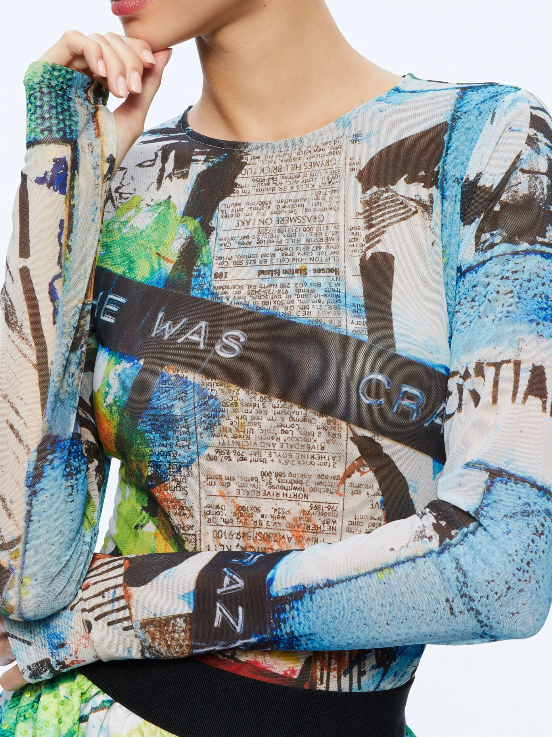 Alice and Olivia TOPS*A+O X BASQUIAT DELAINA TOP