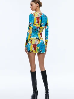 Alice and Olivia GUEST OF|MINI*A+O X BASQUIAT DELORA MINI DRESS