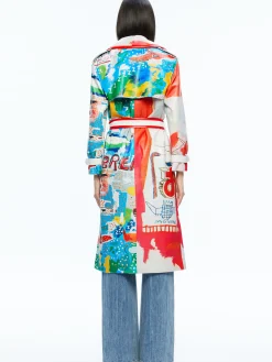 Alice and Olivia VEGAN LEATHER|JACKETS + COATS*A+O X BASQUIAT NEVADA VEGAN LEATHER TRENCH COAT