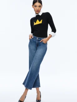 Alice and Olivia SWEATERS*A+O X BASQUIAT PORLA COLLARED SWEATER