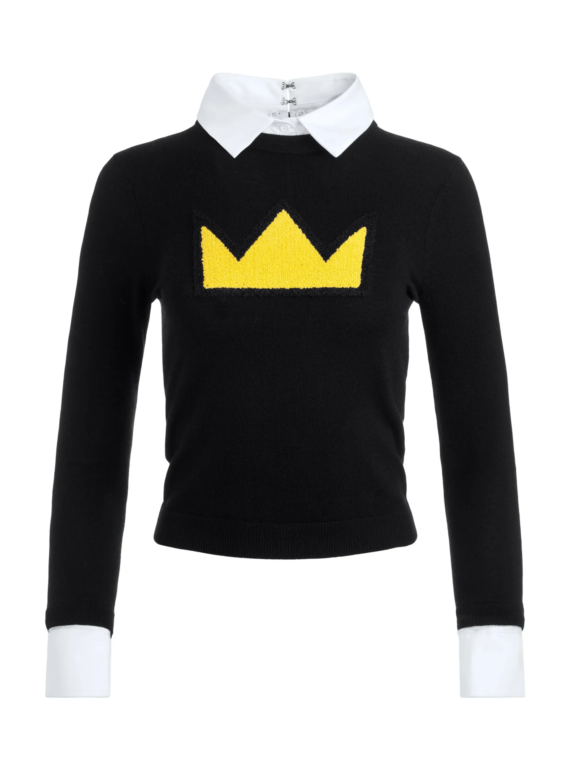 Alice and Olivia SWEATERS*A+O X BASQUIAT PORLA COLLARED SWEATER