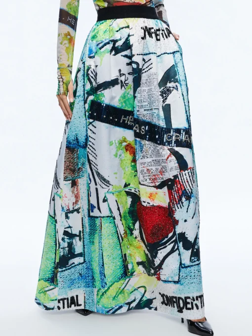 Alice and Olivia STACEY'S FAVORITES|SKIRTS*A+O X BASQUIAT TINA EMBELLISHED MAXI SKIRT