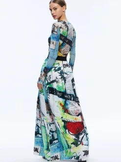 Alice and Olivia STACEY'S FAVORITES|SKIRTS*A+O X BASQUIAT TINA EMBELLISHED MAXI SKIRT