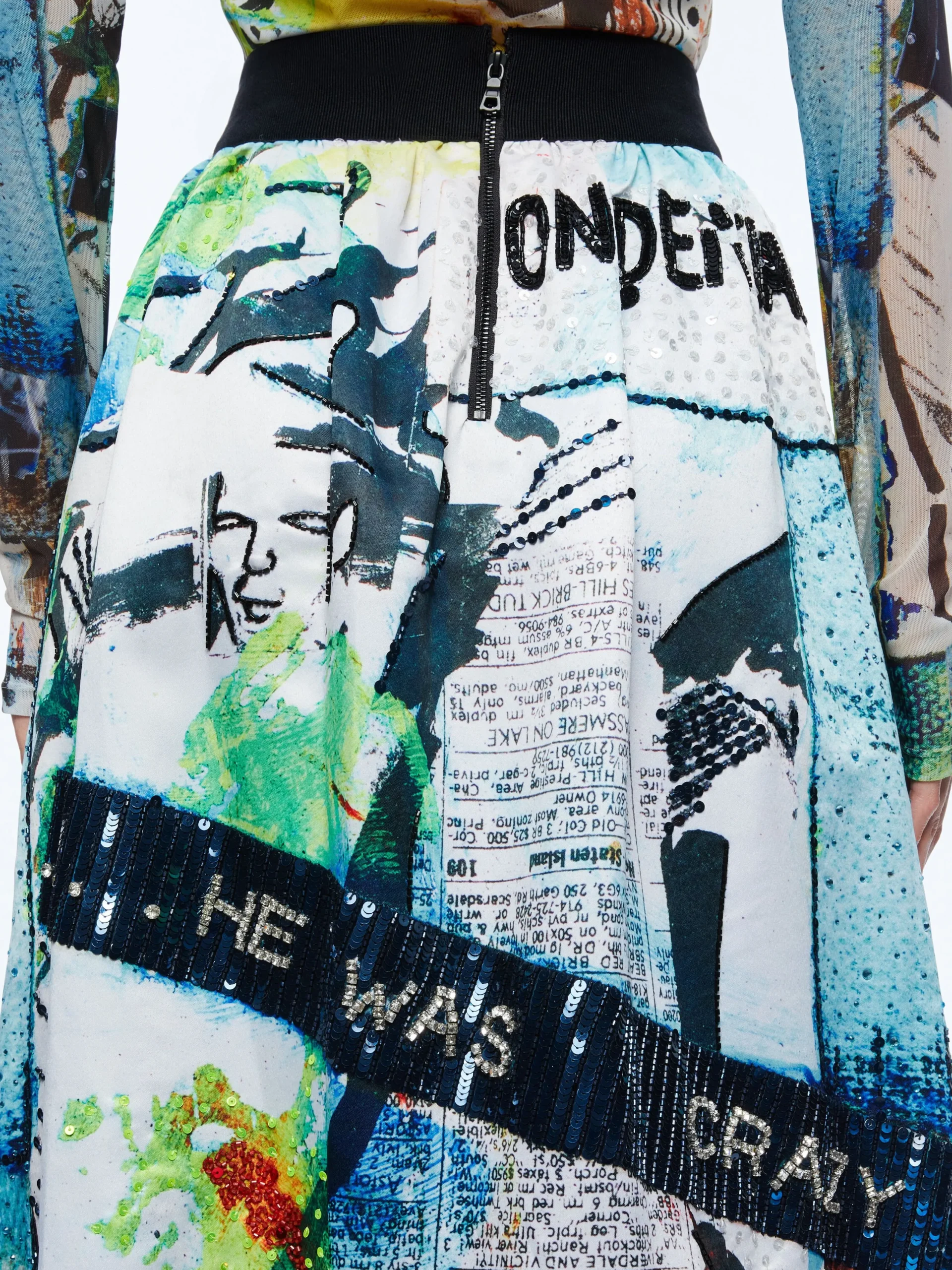 Alice and Olivia STACEY'S FAVORITES|SKIRTS*A+O X BASQUIAT TINA EMBELLISHED MAXI SKIRT