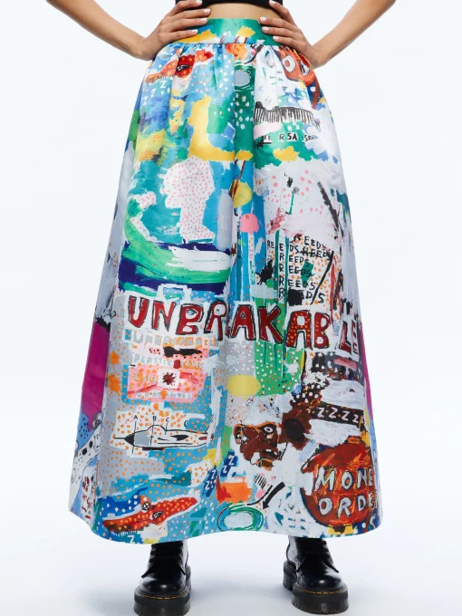 Alice and Olivia STACEY'S FAVORITES|SKIRTS*A+O X BASQUIAT TINA TEA LENGTH SKIRT