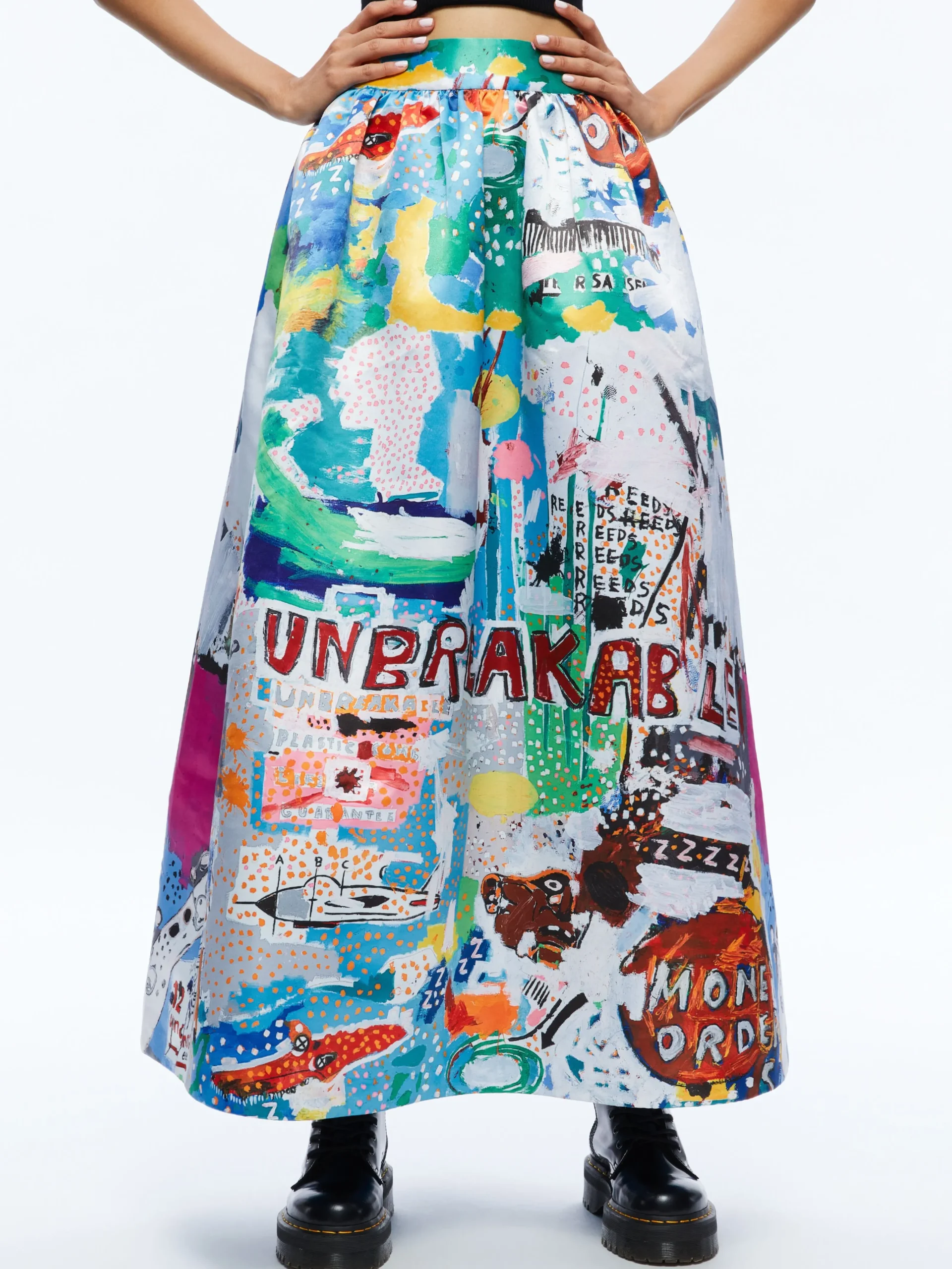 Alice and Olivia STACEY'S FAVORITES|SKIRTS*A+O X BASQUIAT TINA TEA LENGTH SKIRT