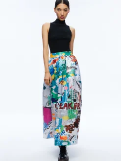 Alice and Olivia STACEY'S FAVORITES|SKIRTS*A+O X BASQUIAT TINA TEA LENGTH SKIRT