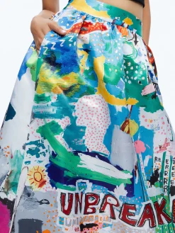 Alice and Olivia STACEY'S FAVORITES|SKIRTS*A+O X BASQUIAT TINA TEA LENGTH SKIRT