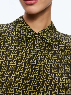 Alice and Olivia TOPS*A+O X BASQUIAT WILLA PLACKET TOP