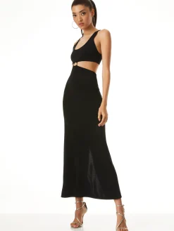 Alice and Olivia MAXI|DRESSES*ARIZONA CUTOUT O-RING MAXI DRESS