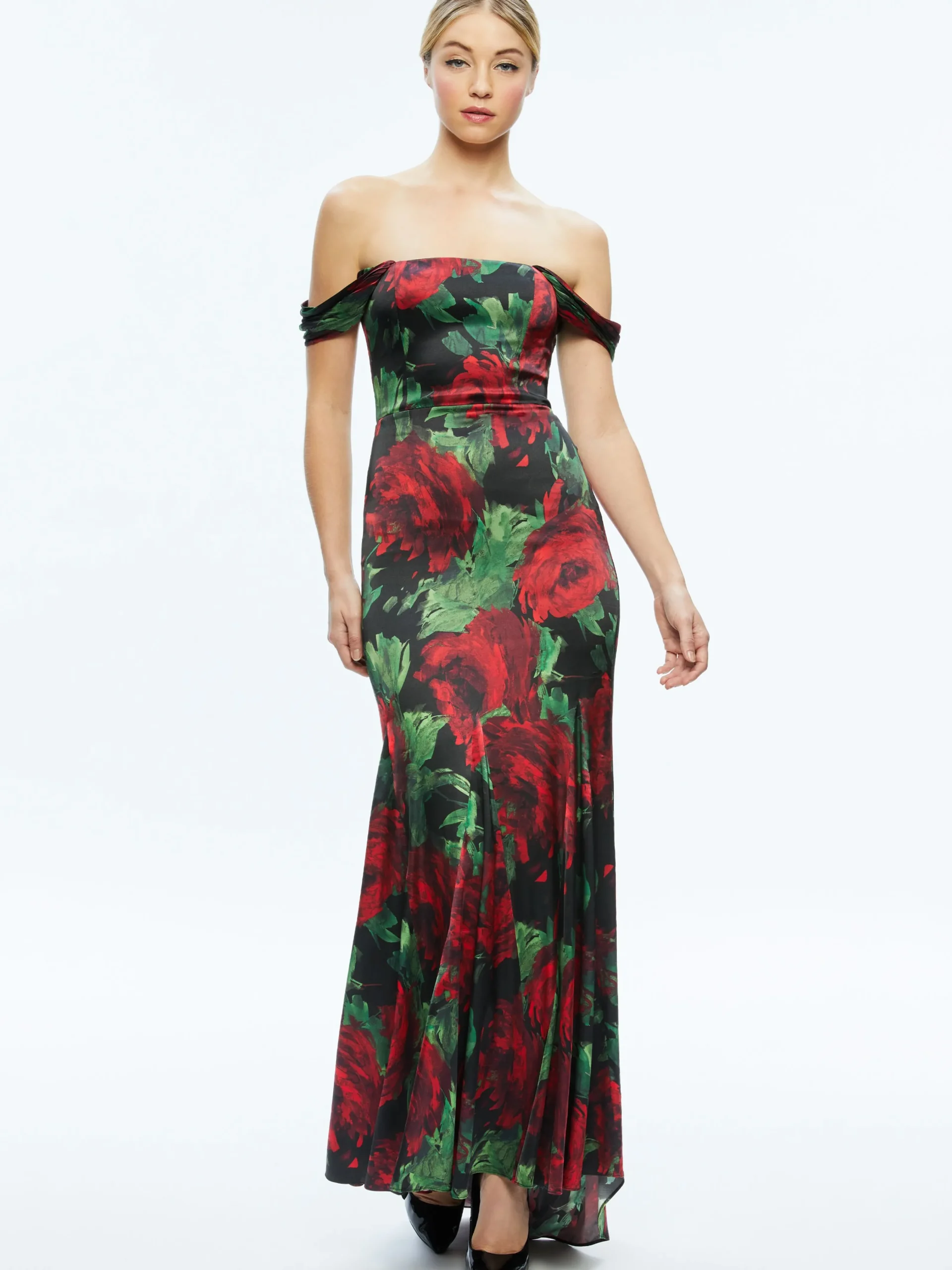 Alice and Olivia GUEST OF|MAXI*ARZA OFF SHOULDER MAXI DRESS